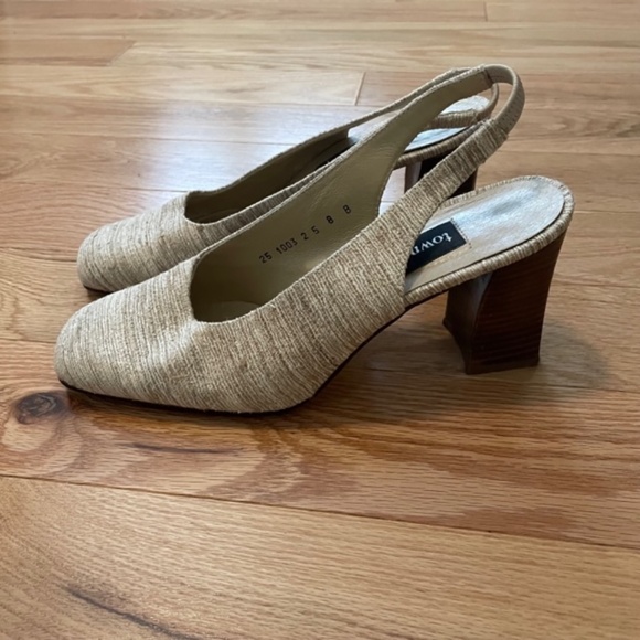 Vintage block heel sling back shoes - Picture 2 of 6